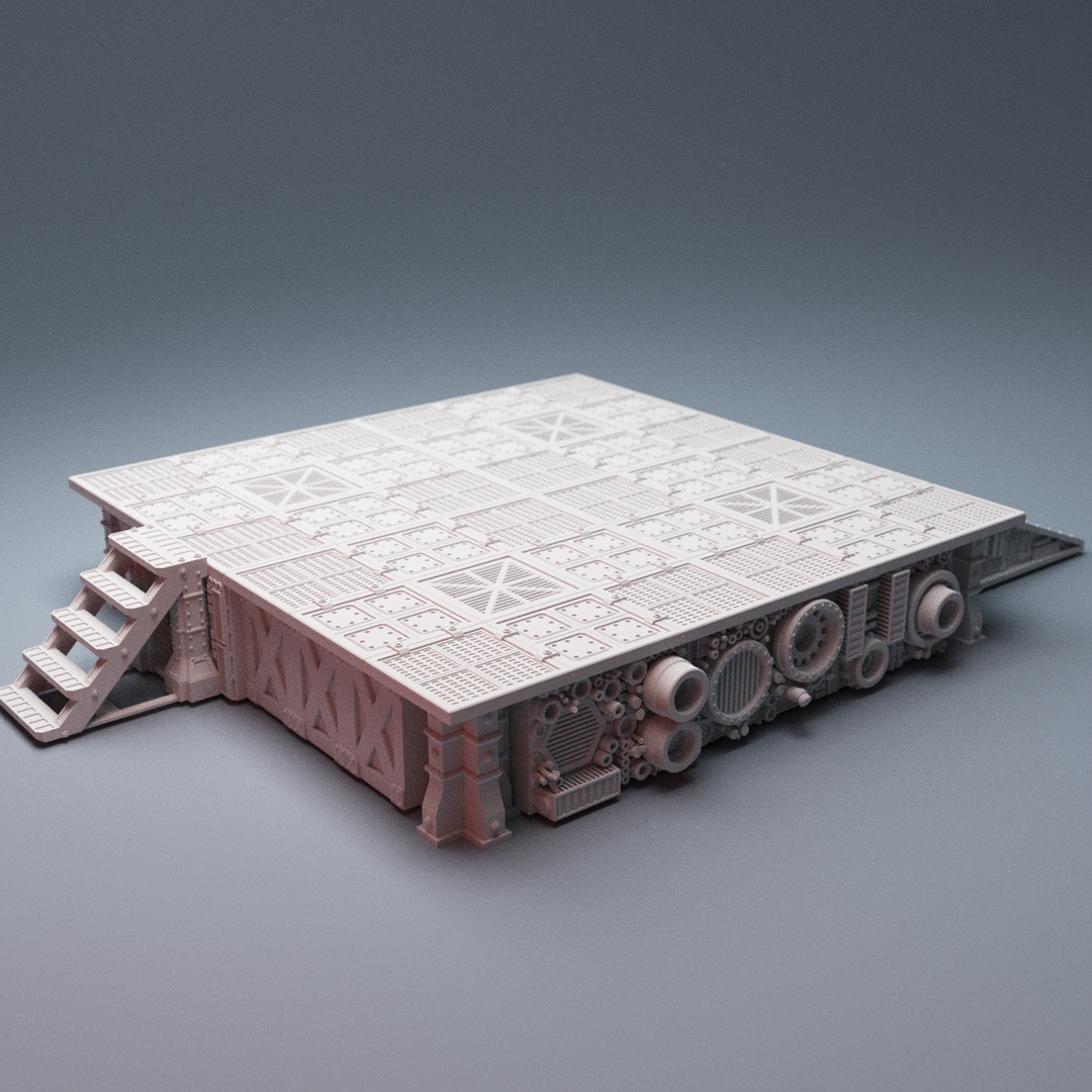 Corvus Games Terrain 3D printable modular Riser Platform for 28mm scifi tabletop wargaming