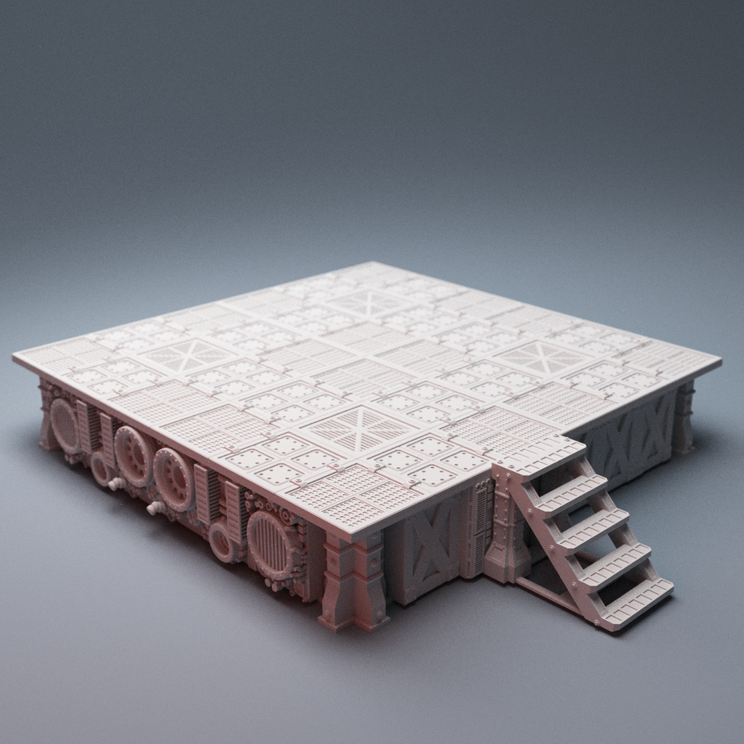 Corvus Games Terrain 3D printable modular Riser Platform for 28mm scifi tabletop wargaming