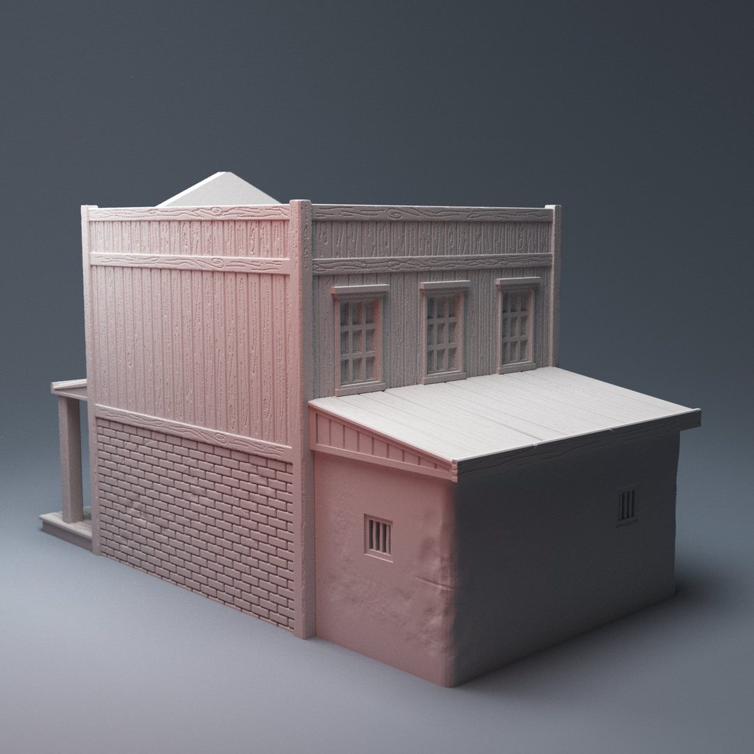 Corvus Games Terrain 3D printable old west 28mm scale Sheriffs Office and Jail for Wild West Exodus, Draculas America, WWX, Dead Mans Hand, Malifaux, Gunfighters Ball, Legends of the Old West, Gunslinger