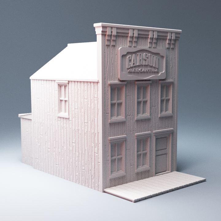 Corvus Games Terrain 3D printable old west 28mm scale General Store Wild West Exodus, Draculas America, WWX, Dead Mans Hand, western civil war