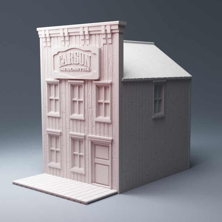 Corvus Games Terrain 3D printable old west 28mm scale General Store Wild West Exodus, Draculas America, WWX, Dead Mans Hand, western civil war