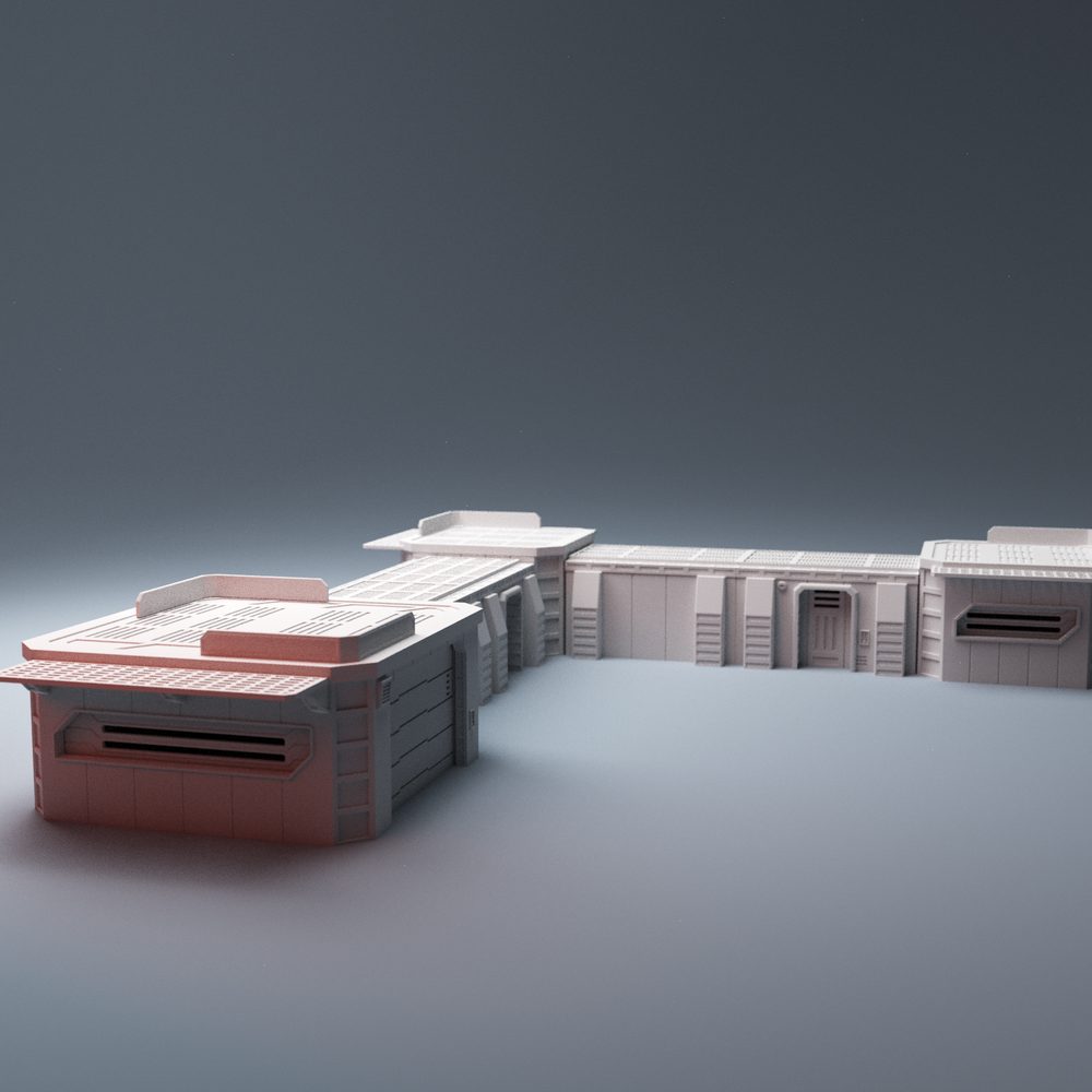 Corvus Games Terrain 3D printable scifi Command Building for Star Wars Legion, Infinity, Star Breach, Stargrave, 40k, Necromunda modular walls 28mm wargaming terrain