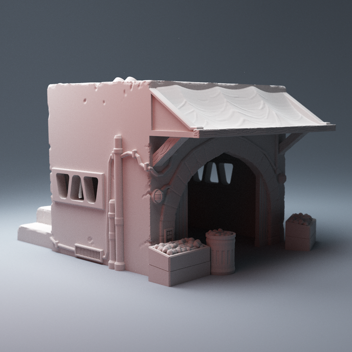 Corvus Games Terrain 3D printable scifi Desert Marketstall for Star Wars Legion, Infinity, Star Breach, Stargrave, 40k, Necromunda modular walls 28mm tabletop gaming terrain
