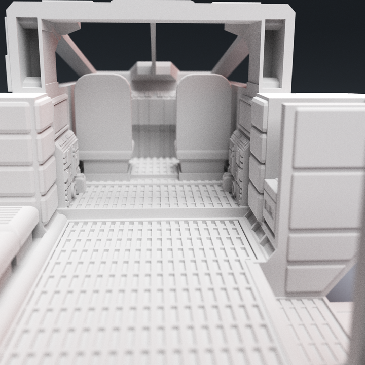 Corvus Games Terrain 3D printable scifi Grannas class shuttle for tabletop miniatures