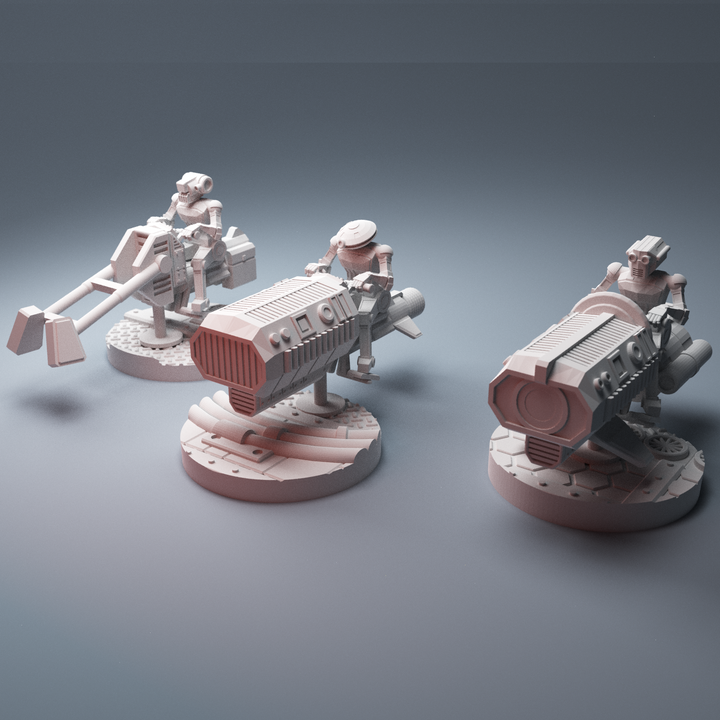 Corvus Games Terrain 3D printable scifi Hover Bikes with roboriders for 28mm - 34mm tabletop miniatures wargaming