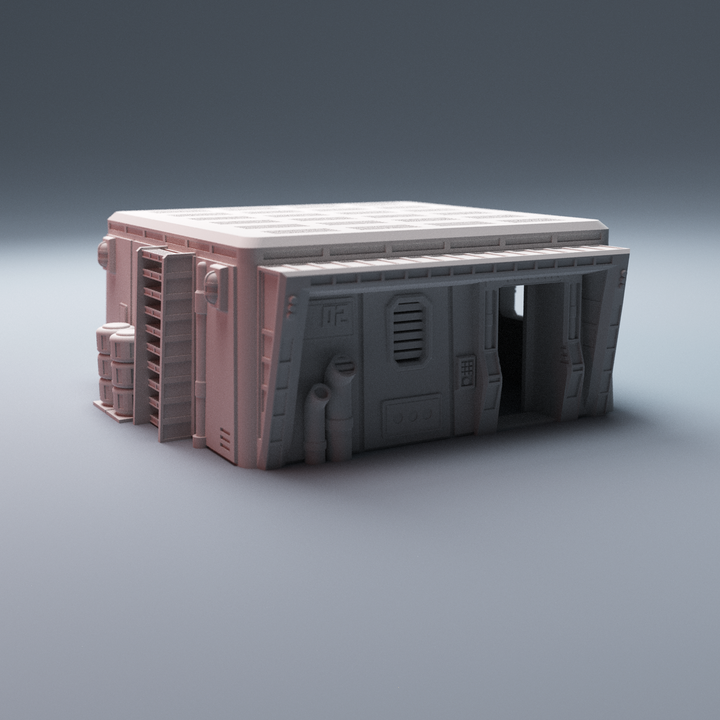 Corvus Games Terrain 3D printable scifi Starport Uladh for 28mm - 40mm tabletop miniatures Building Type B