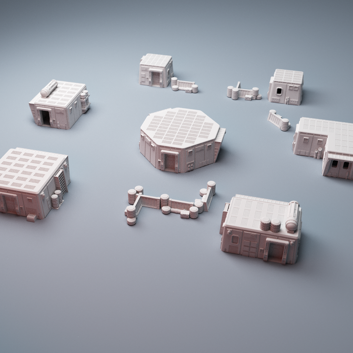 Corvus Games Terrain 3D printable scifi Starport Uladh for 28mm - 40mm tabletop miniatures wargaming