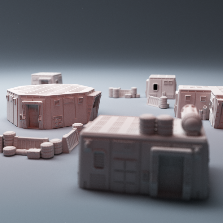 Corvus Games Terrain 3D printable scifi Starport Uladh for 28mm - 40mm tabletop miniatures wargaming