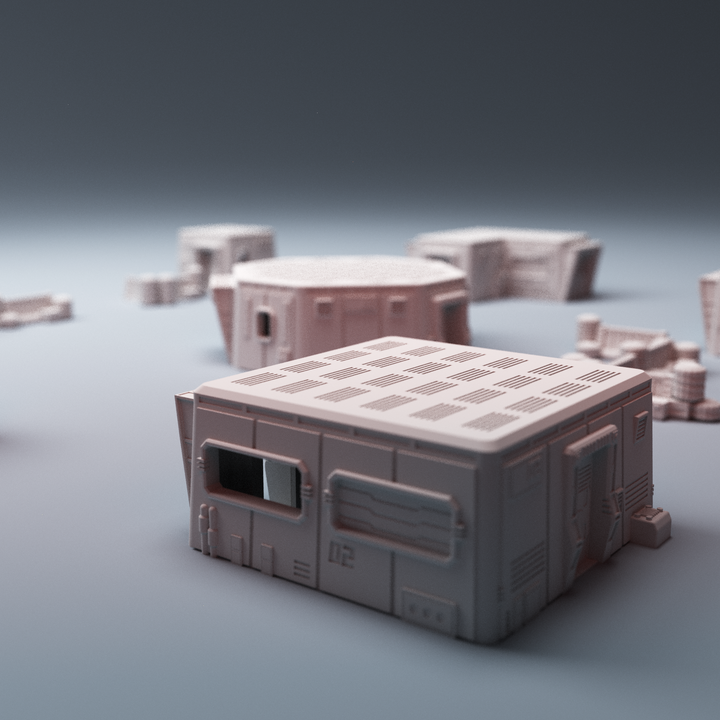 Corvus Games Terrain 3D printable scifi Starport Uladh for 28mm - 40mm tabletop miniatures wargaming