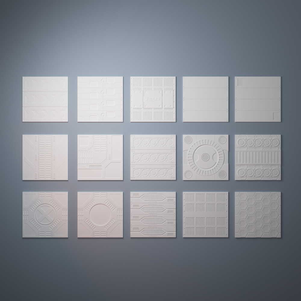 Corvus Games Terrain 3D printable scifi Urban Modular Ground Tiles for 28mm - 40mm tabletop miniatures wargaming
