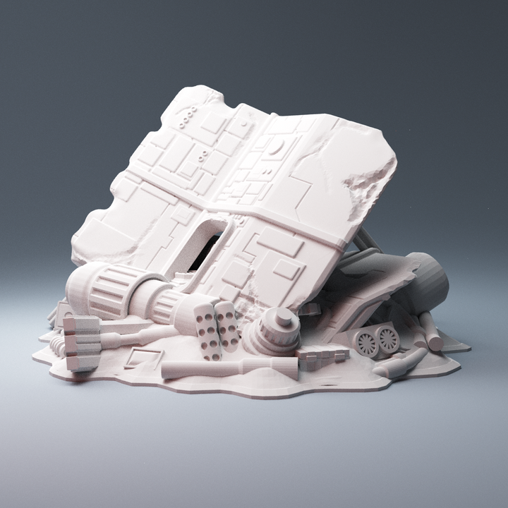 Corvus Games Terrain 3D printable scifi junk piles for 28mm - 40mm tabletop miniatures wargames compatible with Legion, Starbreach, Stargrave