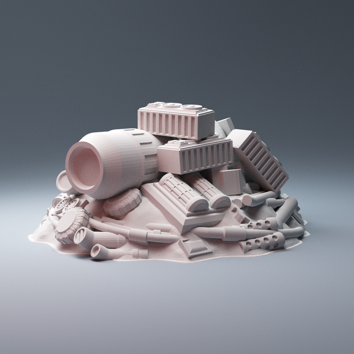 Corvus Games Terrain 3D printable scifi junk piles for 28mm - 40mm tabletop miniatures wargames compatible with Legion, Starbreach, Stargrave