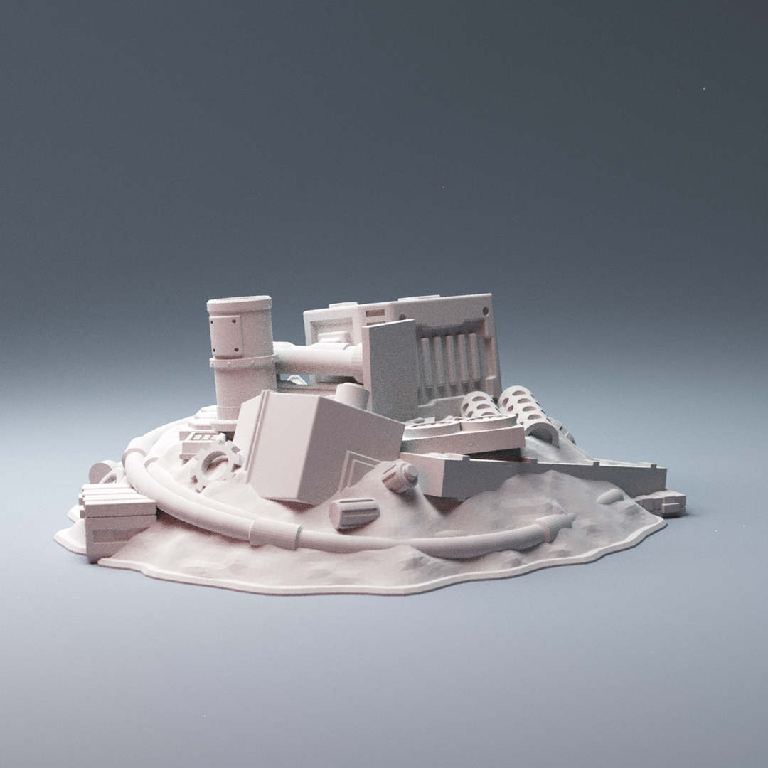 Corvus Games Terrain 3D printable scifi junk piles for 28mm - 40mm tabletop miniatures wargames compatible with Legion, Starbreach, Stargrave