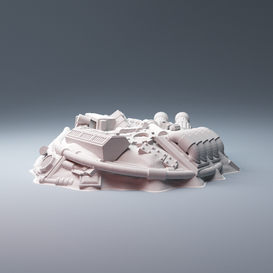 Corvus Games Terrain 3D printable scifi junk piles for 28mm - 40mm tabletop miniatures wargames compatible with Legion, Starbreach, Stargrave