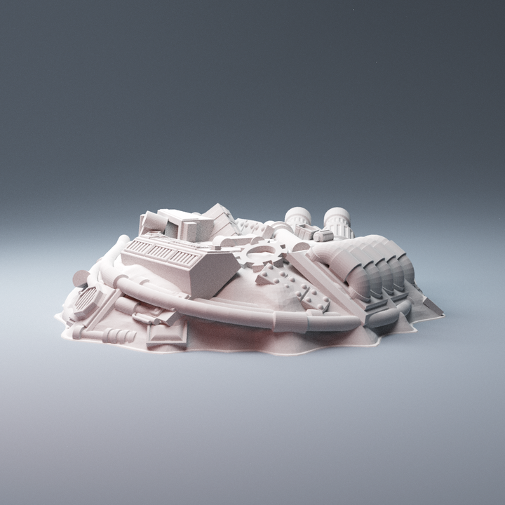 Corvus Games Terrain 3D printable scifi junk piles for 28mm - 40mm tabletop miniatures wargames compatible with Legion, Starbreach, Stargrave