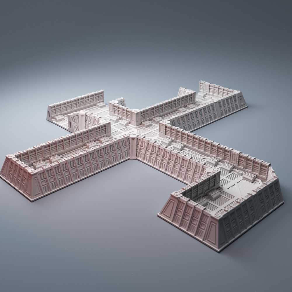 Corvus Games Terrain 3D printable scifi trench system for 28mm tabletop wargaming