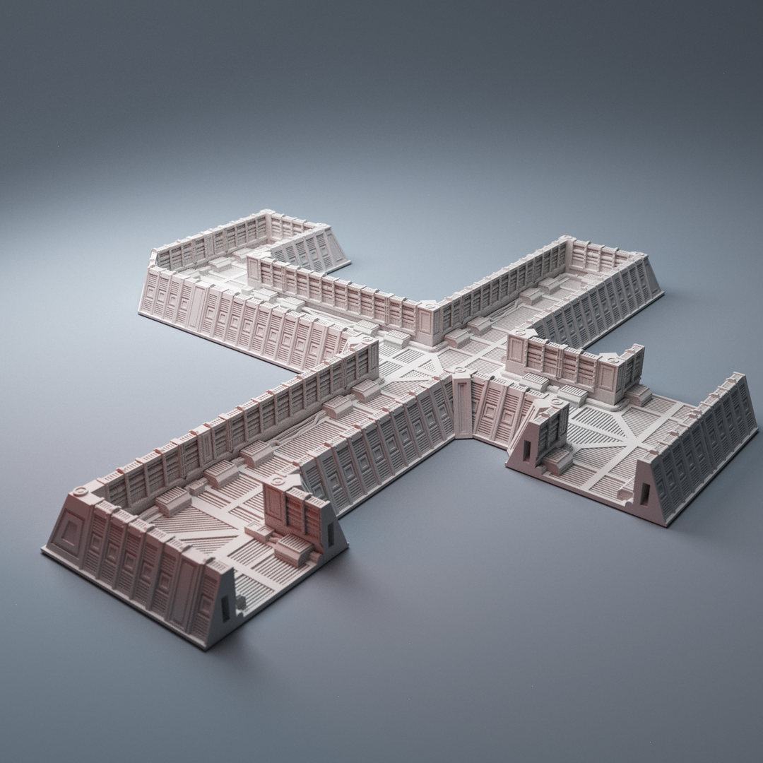 Corvus Games Terrain 3D printable scifi trench system for 28mm tabletop wargaming