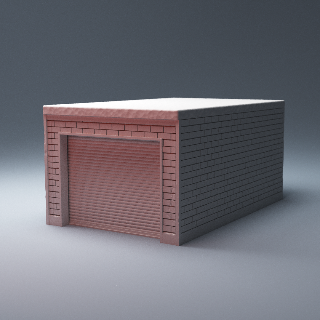Corvus Games Terrain 3D printable urban Garage Lockup Storage Unit for Marvel Crisis Protocol, Fallout, The Walking Dead 28mm - 40mm tabletop wargames