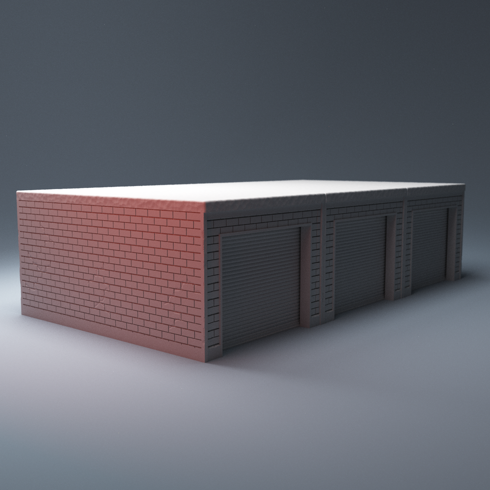 Corvus Games Terrain 3D printable urban Garage Lockup Storage Unit for Marvel Crisis Protocol, Fallout, The Walking Dead 28mm - 40mm tabletop wargames
