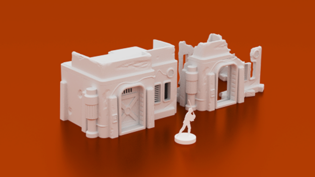 Corvus Games Terrain 3D printable Ruined Desert House for Star Wars Legion