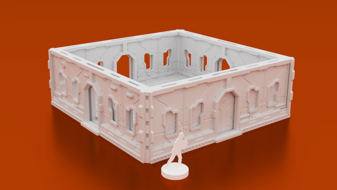 Corvus Games Terrain 3D printable Halycon Terminal Objective Room for Infinity The Game Openlock compatible