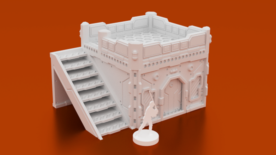 Corvus Games Terrain 3D printable Infinity Building Halcyon Terminal Type A