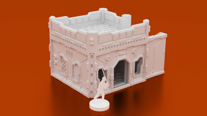 Corvus Games Terrain 3D printable Infinity Building Halcyon Terminal Type A