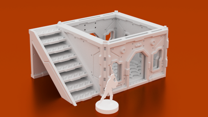 Corvus Games Terrain 3D printable Infinity Building Halcyon Terminal Type A