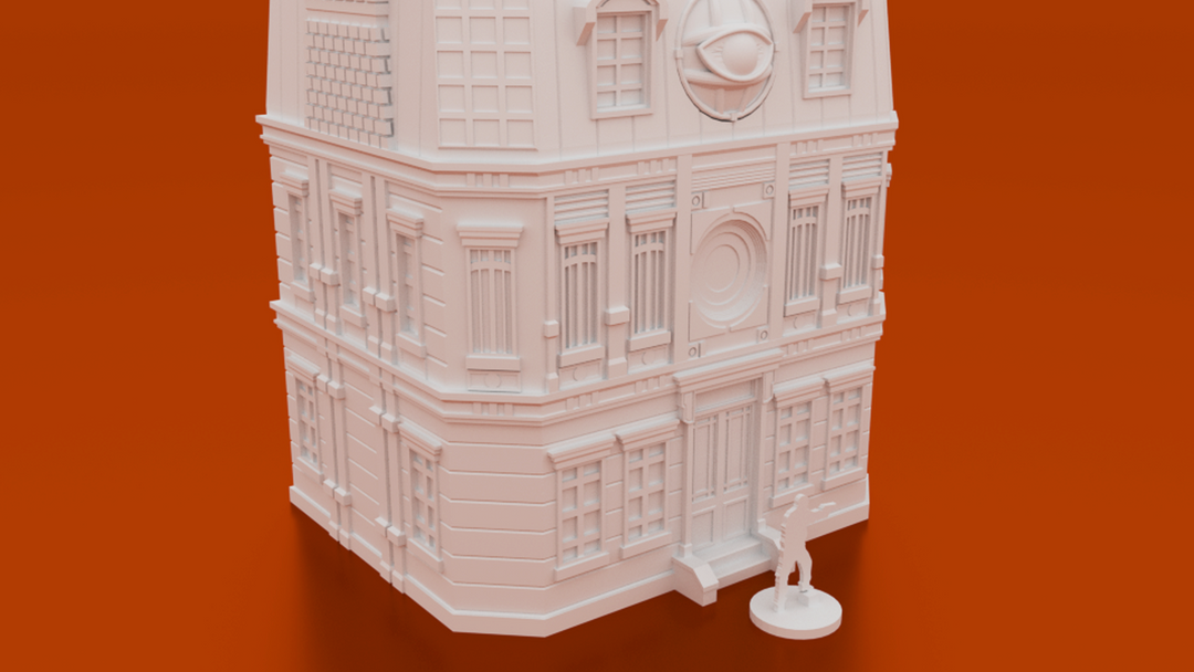 Corvus Games Terrain 3D printable Mystical House for urban games like Fallout, The Walking Dead, This Is Not a Test, Marvel Crisis Protocol, Last Days Doctor Strange Bleecker Street