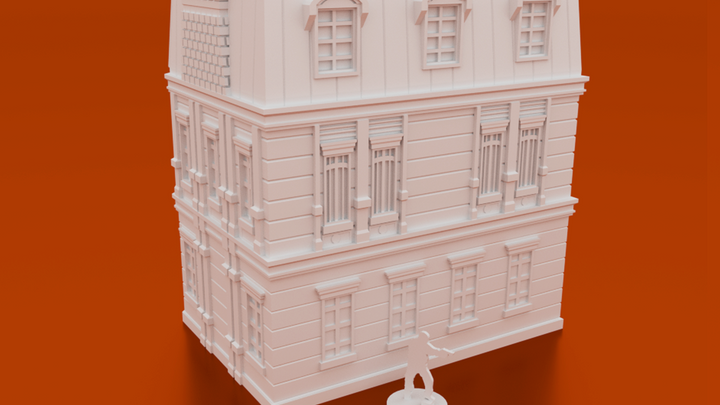 Corvus Games Terrain 3D printable Mystical House for urban games like Fallout, The Walking Dead, This Is Not a Test, Marvel Crisis Protocol, Last Days Doctor Strange Bleecker Street