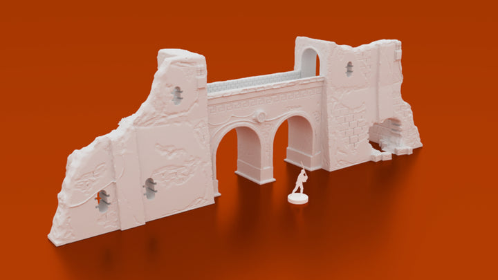 Corvus Games Terrain 3D printable Pilgim City ruined walls archway for Jedha Rogue One for Star Wars Legion tabletop wargame