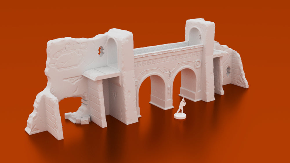 Corvus Games Terrain 3D printable Pilgim City ruined walls archway for Jedha Rogue One for Star Wars Legion tabletop wargame