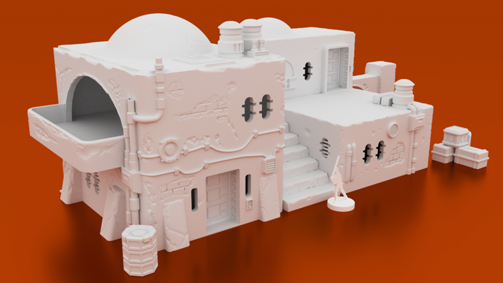 Corvus Games Terrain 3D printable Pilgrim City building compound for Star Wars Legion