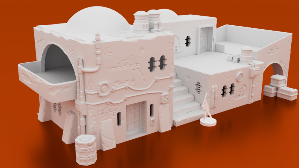 Corvus Games Terrain 3D printable Pilgrim City building compound for Star Wars Legion