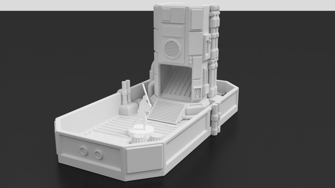 Corvus Games Terrain 3D printable Pumping Station Dice Tower for Star Wars Legion, Necromunda, Warhammer 40K and Infinity