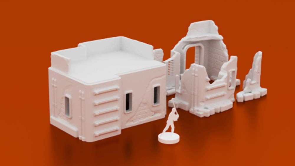 Corvus Games Terrain 3D printable Ruined Desert House for Star Wars Legion