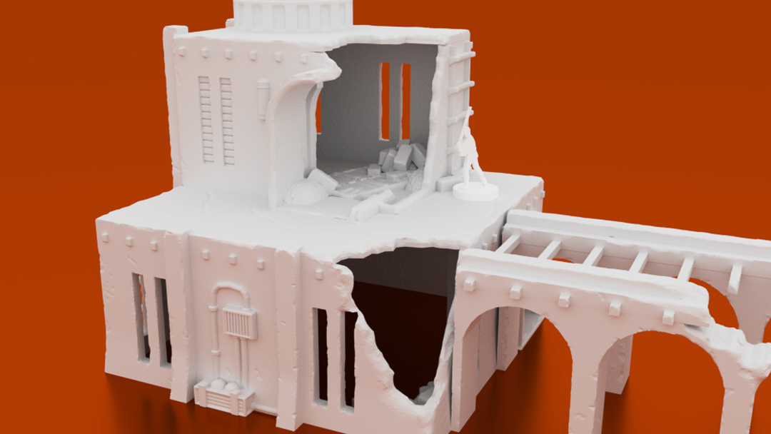Corvus Games Terrain 3D printable Star Wars Legion scenery Kaarsohns Refuge compound ruins