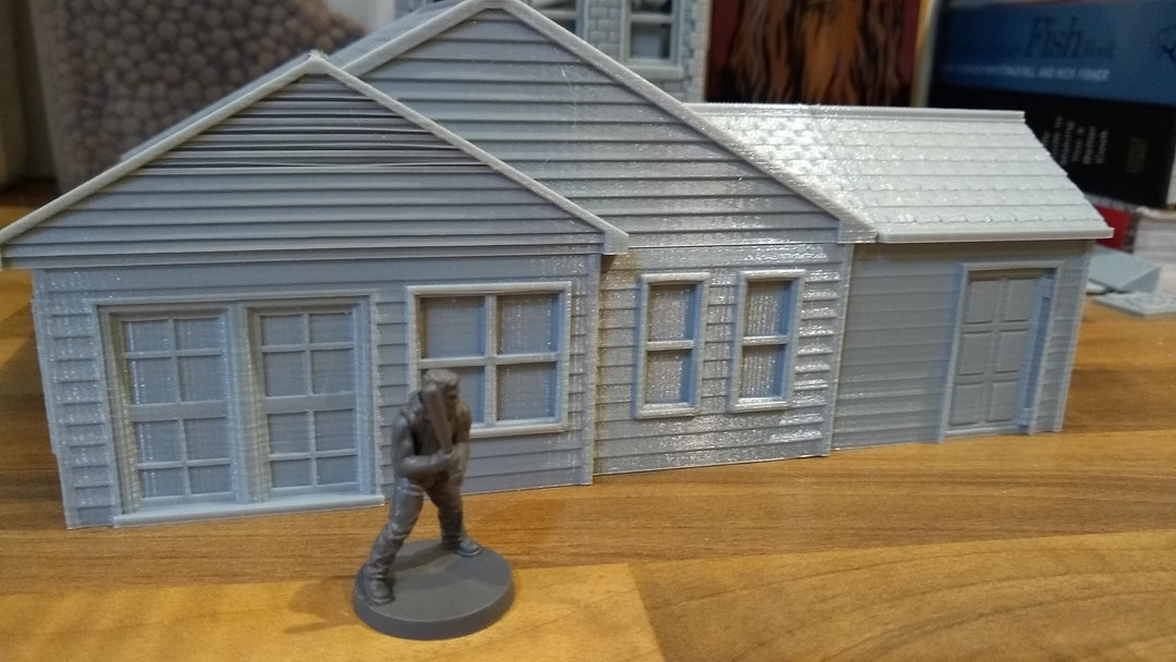 Corvus Games Terrain 3D printable Suburban House for urban games like Fallout, The Walking Dead, This Is Not a Test, Marvel Crisis Protocol, Last Days 28mm