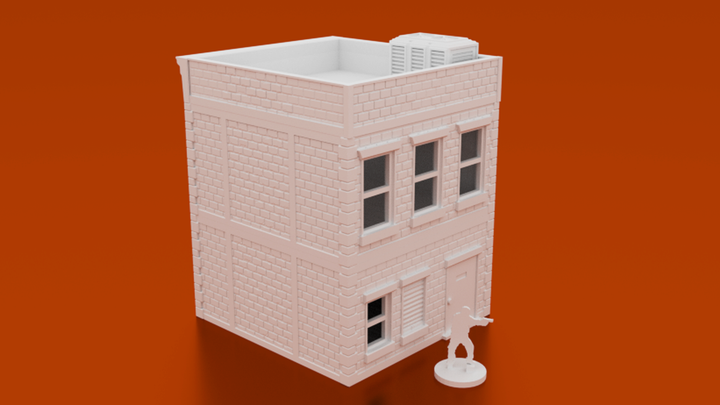 Corvus Games Terrain 3D printable Urban post apocalyptic shop and apartment for 28mm tabletop wargaming like Last Days, Fallout, This Is Not A Test, The Walking Dead All Out War, Marvel Crisis Protocol