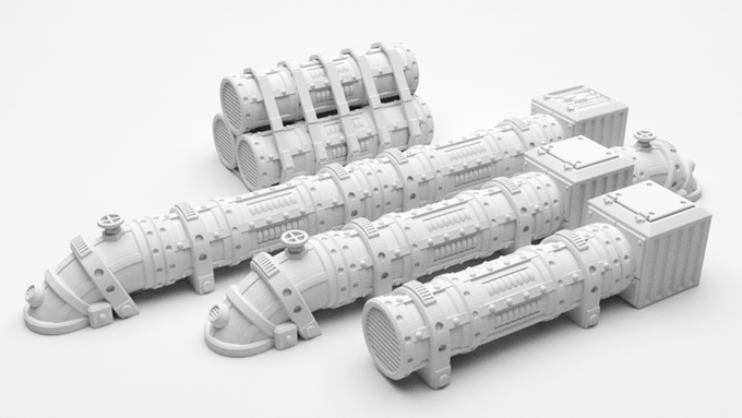 Corvus Games Terrain 3D printable Warhammer 40K and Kill Team compatible terrain Sector Corvus Prime ruined walls