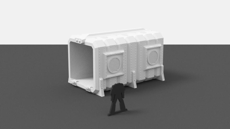Corvus Games Terrain 3D printable cargo containers for Star Wars Legion and Warhammer 40K