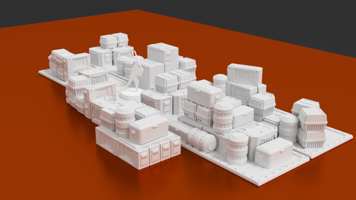 Corvus Games Terrain 3D printable cargo crates on pallets for Star Wars Legion