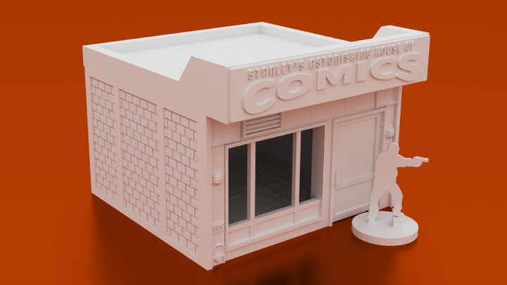 Urban Comic Book Store 3D printable terrain 28mm – Corvus Games Terrain