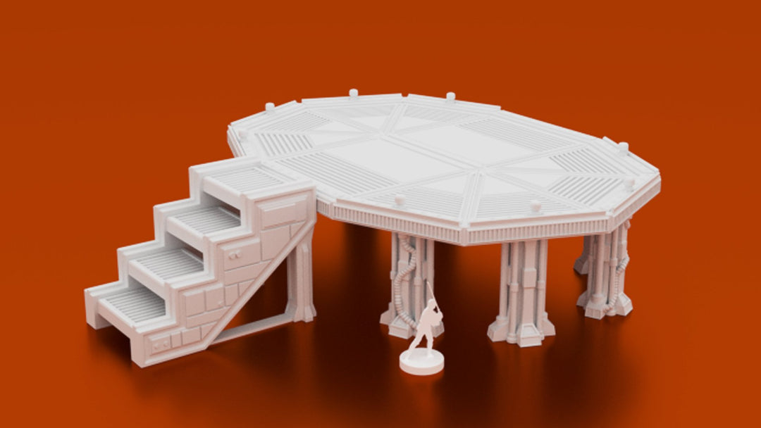 Corvus Games Terrain 3D printable MidRim City Landing Pad for Star Wars Legion, Infinity and Star Breach