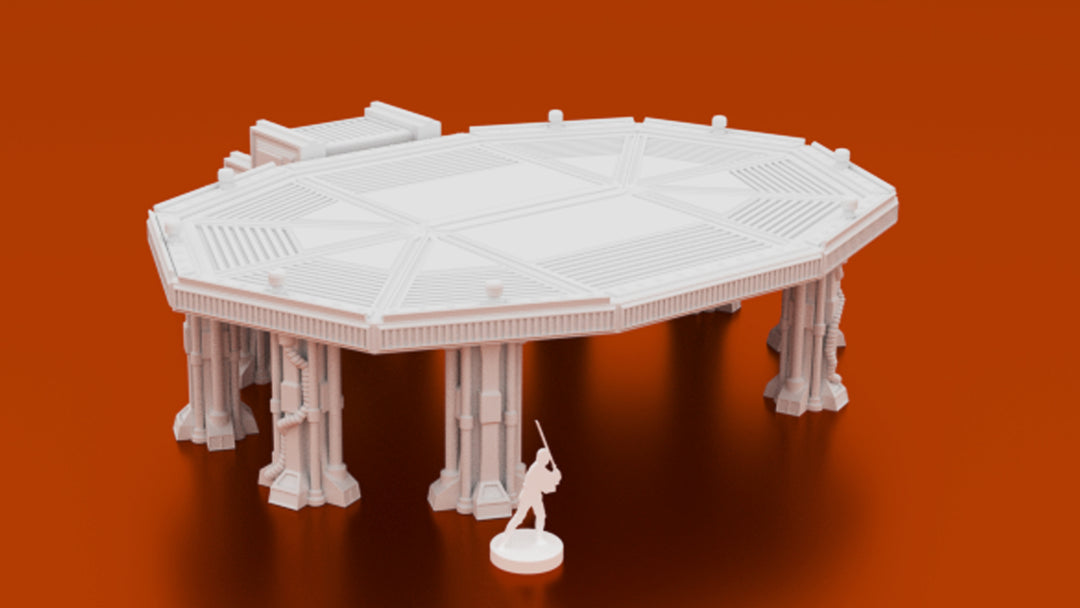 Corvus Games Terrain 3D printable openlock Sci-fi Landing Pad for Star Wars Legion, Warhammer 40k and Infinity
