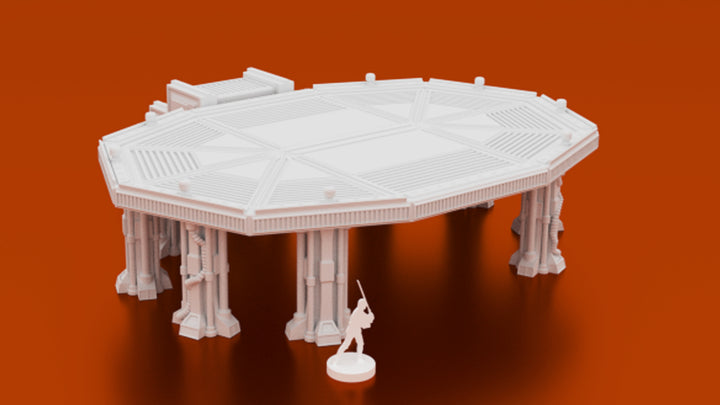 Corvus Games Terrain 3D printable openlock Sci-fi Landing Pad for Star Wars Legion, Warhammer 40k and Infinity