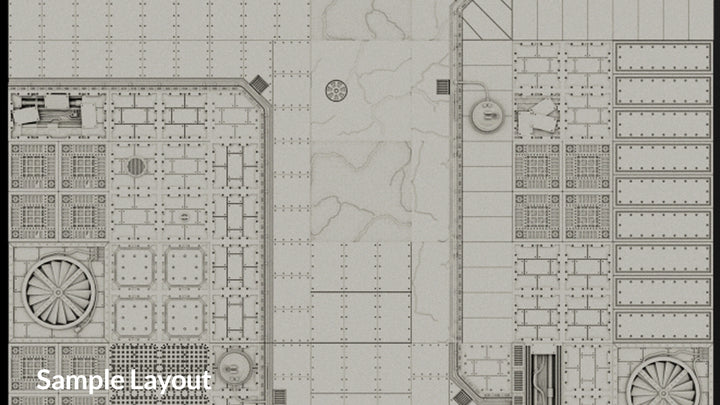 Corvus Games Terrain 3D printable Industrial Chemzone modular scenery for grim dark, scifi and galactic battles themed 28mm - 34mm tabletop wargames