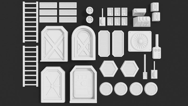 Corvus Games Terrain 3d printable greebles for scratch built Star Wars Legion terrain