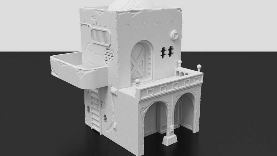 Corvus Games Terrain 3d printable Jedha Pilgrim City building for Star Wars Legion tabletop 32mm wargame