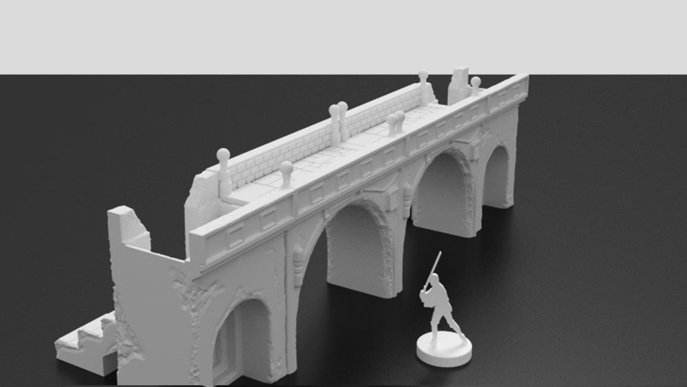 Corvus Games Terrain 3d printable Jedha archway bridge and steps for Star Wars Legion